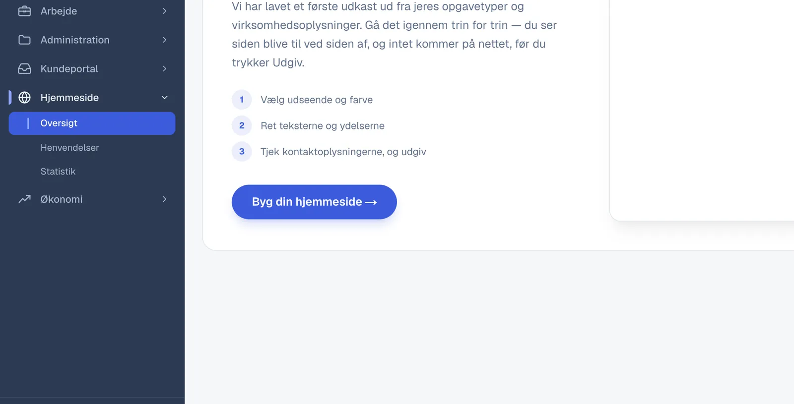 Skærmbillede til trin 1