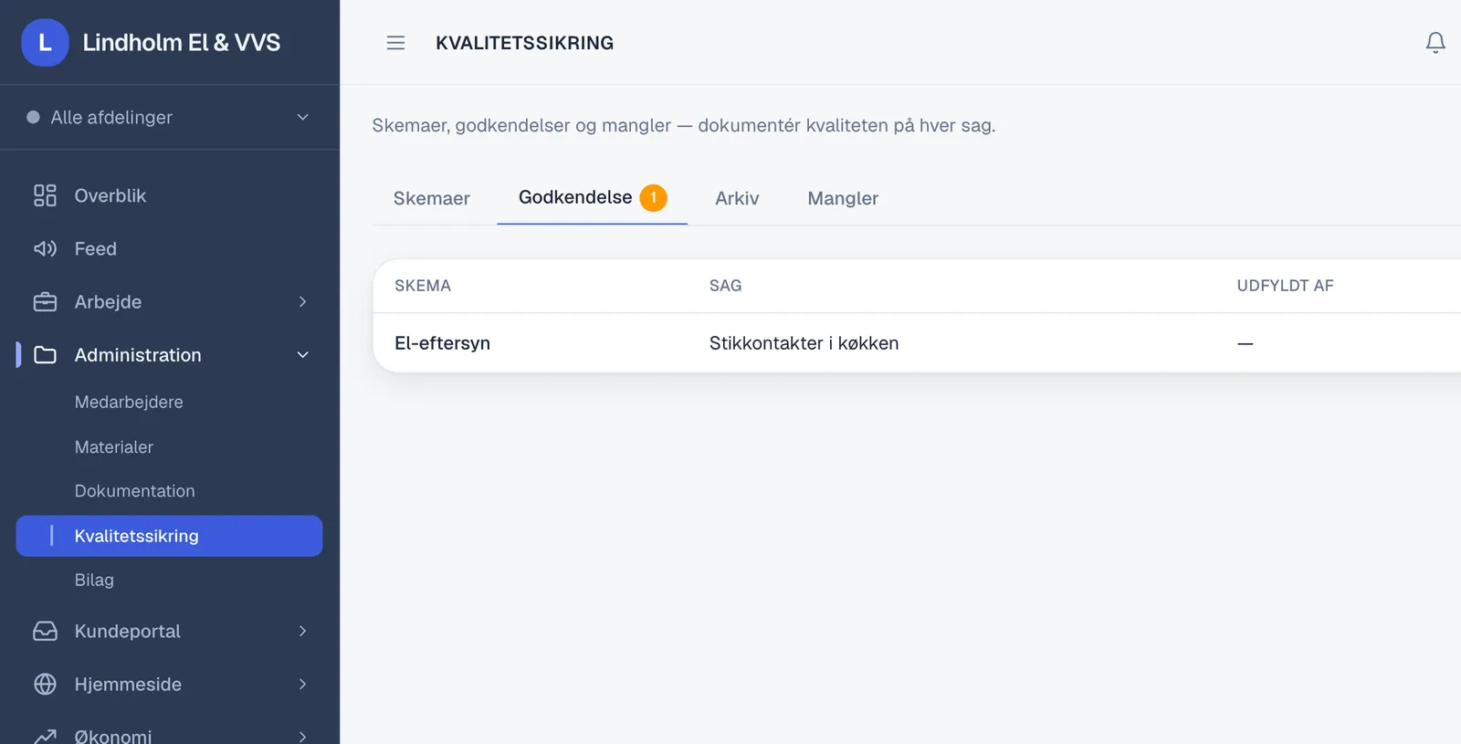Skærmbillede til trin 1