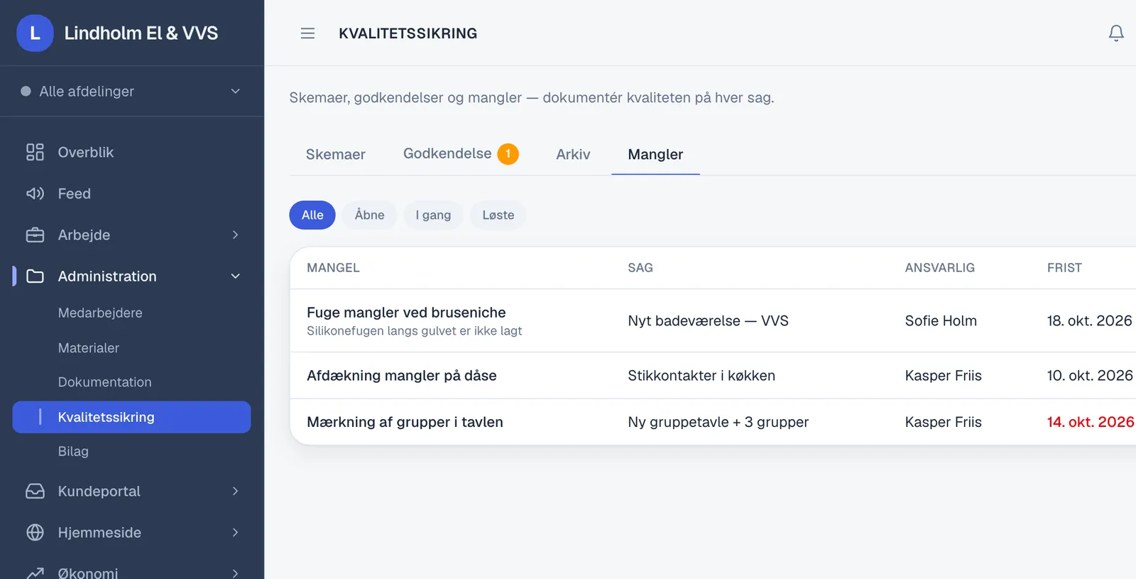 Skærmbillede til trin 1