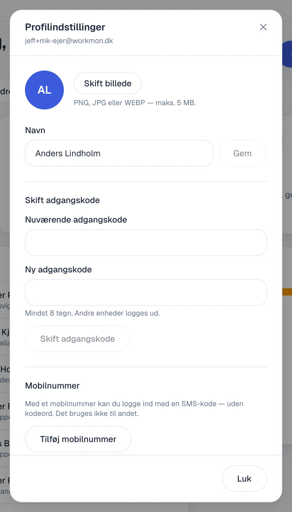 Skærmbillede til trin 1