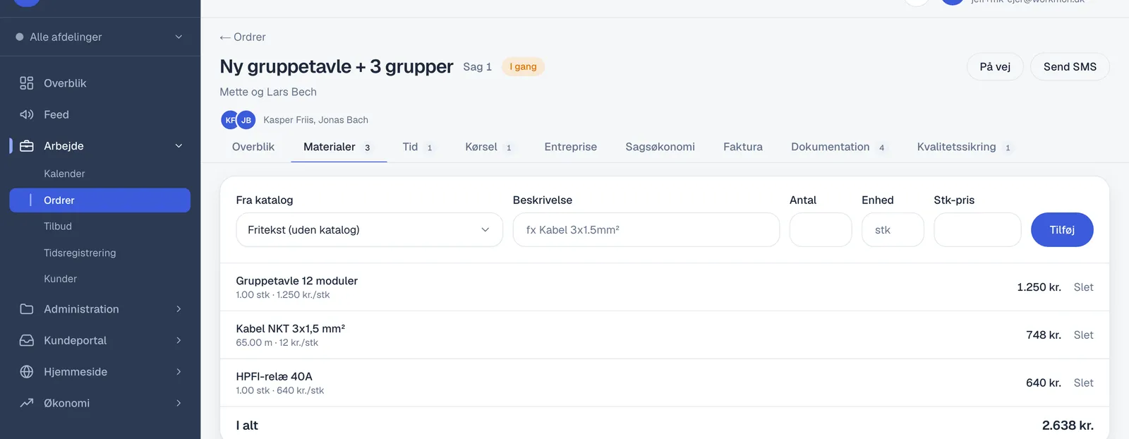 Skærmbillede til trin 1